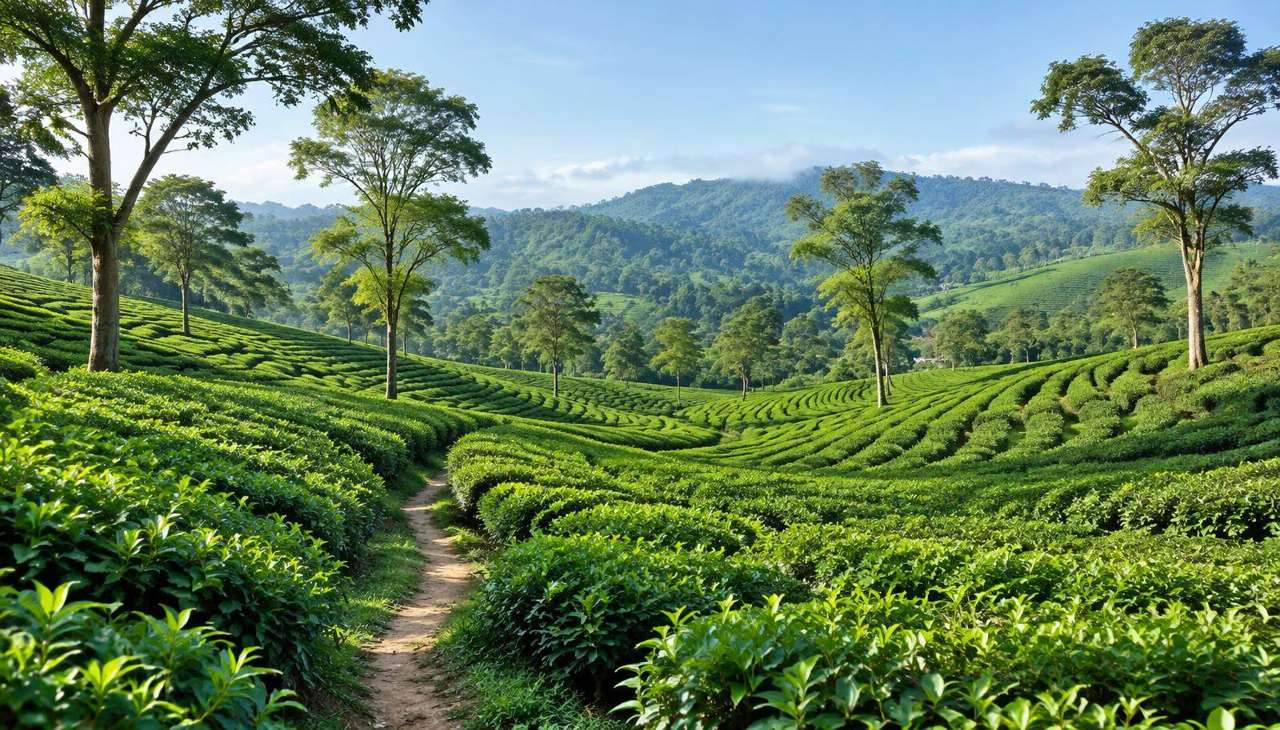 Rolling tea gardens in Sylhet